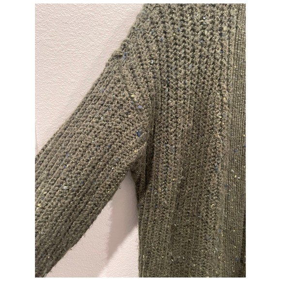 AMERICAN EAGLE Slouchy Long Cardigan Open Knit Sweater Olive Green - Picture 3 of 4